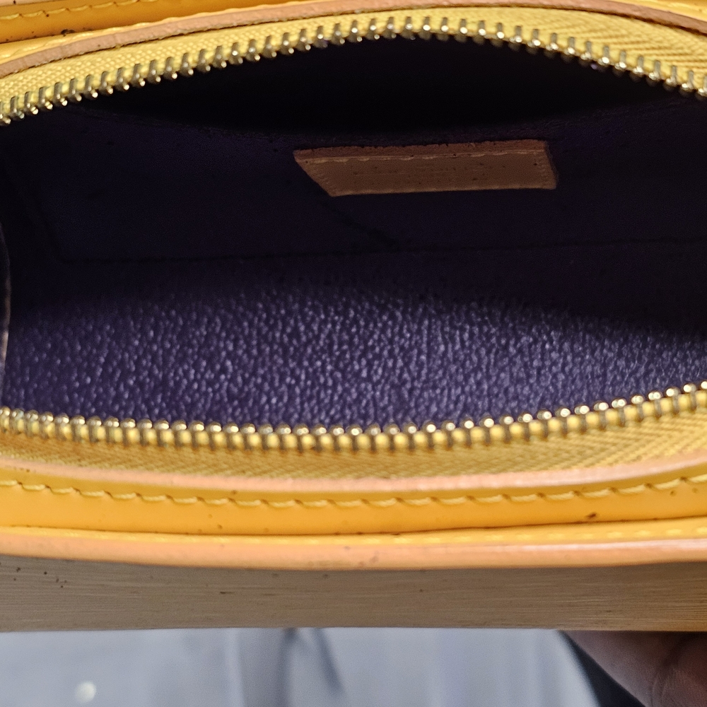 Louis Vuitton Dauphine Yellow and Purple Cosmetic Bag with Elegant Texture - Picture 8 of 16